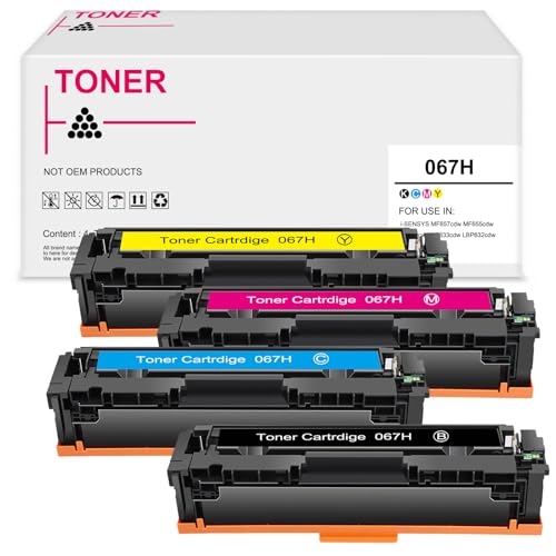 067H Toner Kompatible für Canon 067 067H für i-SENSYS MF657cdw MF651cw für Canon i-Sensys MF655cdw LBP633cdw LBP631cw LBP632cdw (Schwarz Cyan Gelb Magenta) von OGOUGUAN