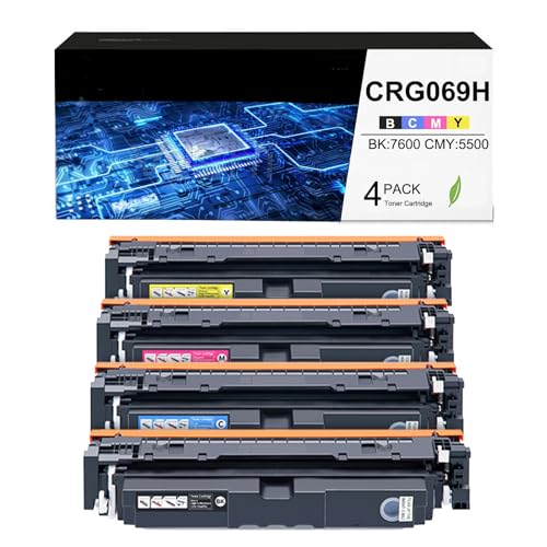 069H CRG-069H CRG069H Kompatible Tonerkartusche (BK: 7600 CMY: 5500 Seiten) für Laserdrucker Canon i-SENSYS MF752 MF752Cdw MF754 MF754Cdw LBP673 LBP673Cdw (4 Stück) k-KCMY)) von OGOUGUAN