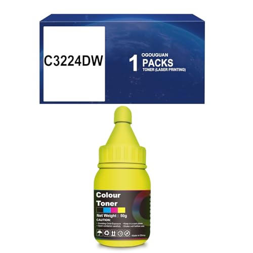 Toner C3224 C3224dw (50g) für Lexmark C3224 C3326 MC3224 MC3326 C3224dw C3326dw C3426dw MC3224adwe MC3224dwe MC3224i MC3326adwe 3326i MC3426adw Drucker (Gelb) von OGOUGUAN
