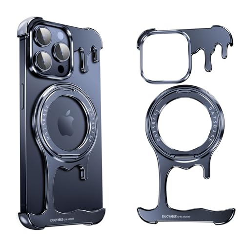 OGRANEE Liquid Metal Frameless Case for iPhone 15 Pro with Mag Safe Kickstand 360° Rotatable, Bezel Less Slim Hard Shockproof Ultra Thin for iPhone 15 Pro Case with Ring Holder Stand for Men, Blue OGRANEE Liquid Metal Frameless Case for iPhone 15 Pro with Mag Safe Kickstand 360° Rotatable, Bezel Less Slim Hard Shockproof Ultra Thin for iPhone 15 Pro Case with Ring Holder Stand for Men, Blue von OGRANEE