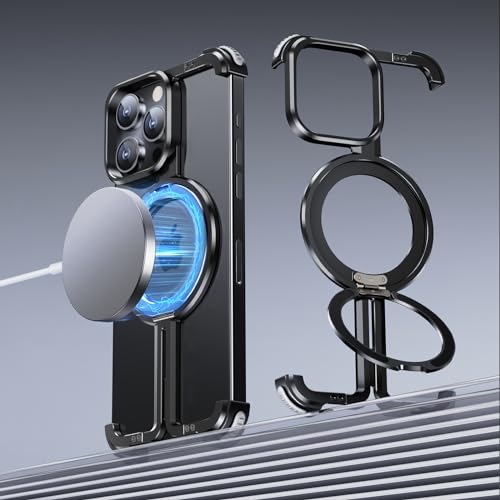 OGRANEE Rahmenlos für iPhone 14 Promax Hülle mit Magsafe Kickstand, Lünette Weniger Minimalistisch Metall Slim Hard Stoßfest Ultra Dünn für iPhone 14 Pro Max Hülle mit Ring Ständer Halter Magnetische OGRANEE Rahmenlos für iPhone 14 Promax Hülle mit Magsafe Kickstand, Lünette Weniger Minimalistisch Metall Slim Hard Stoßfest Ultra Dünn für iPhone 14 Pro Max Hülle mit Ring Ständer Halter Magnetische von OGRANEE