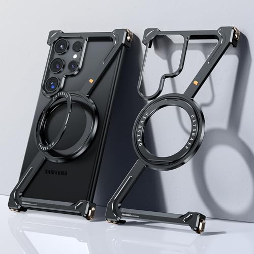 OGRANEE Z Hülle für Samsung Galaxy S24 Ultra Rahmenlos, mit Magsafe Kickstand 360 Grad drehbar, Lünette weniger Metall Slim Hard Ultra Dünn Hülle mit Ringhalter Magnetischer Ständer für Männer, OGRANEE Z Hülle für Samsung Galaxy S24 Ultra Rahmenlos, mit Magsafe Kickstand 360 Grad drehbar, Lünette weniger Metall Slim Hard Ultra Dünn Hülle mit Ringhalter Magnetischer Ständer für Männer, von OGRANEE