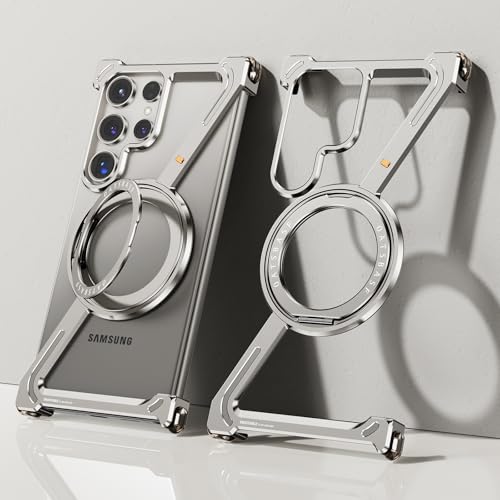 OGRANEE Z Hülle für Samsung Galaxy S24 Ultra Rahmenlos, mit Magsafe Ständer, 360° drehbar, Lünette weniger Metall, schlank, hart, ultradünn, für S24, ultradünn, mit Ringhalter, magnetischer Ständer, OGRANEE Z Hülle für Samsung Galaxy S24 Ultra Rahmenlos, mit Magsafe Ständer, 360° drehbar, Lünette weniger Metall, schlank, hart, ultradünn, für S24, ultradünn, mit Ringhalter, magnetischer Ständer, von OGRANEE