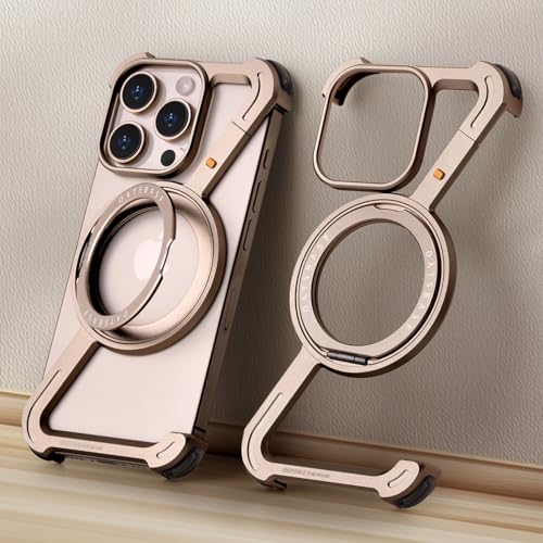 OGRANEE Z Schutzhülle für iPhone 16 Pro Max, Metall, rahmenlos, mit Mag-Safe-Ständer, 360° drehbar, minimalistisch, stoßfest, schlank, hart, für iPhone 16pro Max, ultradünne Hülle mit Ringhalter, OGRANEE Z Schutzhülle für iPhone 16 Pro Max, Metall, rahmenlos, mit Mag-Safe-Ständer, 360° drehbar, minimalistisch, stoßfest, schlank, hart, für iPhone 16pro Max, ultradünne Hülle mit Ringhalter, von OGRANEE