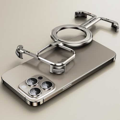 Ogranee Natural Titanium Frameless for iPhone 15 Promax Case with Magsafe Kickstand, Bezel Less Minimalist Metal Slim Hard Shockproof Ultra Thin for iPhone 15 Pro Max Case with Ring Stand Magnetic Men Ogranee Natural Titanium Frameless for iPhone 15 Promax Case with Magsafe Kickstand, Bezel Less Minimalist Metal Slim Hard Shockproof Ultra Thin for iPhone 15 Pro Max Case with Ring Stand Magnetic Men von OGRANEE