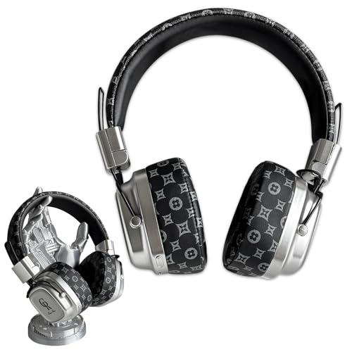 Modisches Retro-Bluetooth-Headset, Drahtlose Retro-Bluetooth 5.3-Stereo-Ohrhörer mit Integriertem Mikrofon und Lautstärkeregler, Gaming-Headset, Geeignet für Erwachsene, Kinder, PC/Telefon/TV/iPad von OHAANYY