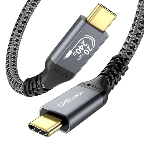 240W USB C Kabel auf USB C 50CM, 20Gbps Datenkabel USB 3.2 Gen2×2 Typ C Ladekabel 4K 60Hz Videoübertragung PD3.1 USB-C Schnellladekabel für iPhone 15 Pro/Laptop/Monitor/Samsung S23 S22 S21 von OHBUYAGN