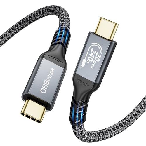 240W USB C Kabel auf USB C 50CM, 20Gbps Datenkabel USB 3.2 Gen2×2 Typ C Ladekabel 4K 60Hz Videoübertragung PD3.1 USB-C Schnellladekabel für iPhone 15 Pro/Laptop/Monitor/Samsung S23 S22 S21 von OHBUYAGN