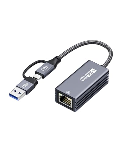 OHBUYAGN USB 5G LAN Adapter Ethernet Adapter USB 3.2 Gen 2 auf RJ45 5000Mbps Gigabit Netzwerkadapter auf Aluminium kompatibel mit Laptop, PC unter Windows 11/10/8, macOS usw von OHBUYAGN