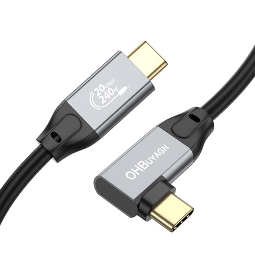 USB C auf USB C Kabel 240W 90 Grad Winkel 20Gbps Datenübertragung 4K@60Hz Videoübertragung USB-C Ladekabel Schnellladen PD 3.1 für MacBook, Samsung Galaxy S22/21/20 (1M) von OHBUYAGN