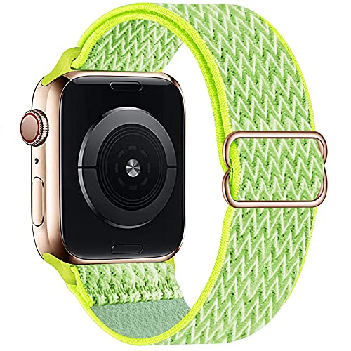 OHCBOOGIE Dehnbares Solo-Loop-Armband, kompatibel mit Apple Watch-Armbändern, 38 mm, 40 mm, 41 mm, verstellbar, dehnbar, für Damen und Herren für iWatch Serie 8/7/6/5/4/3/2/1 SE Ultra, Blitzlicht von OHCBOOGIE