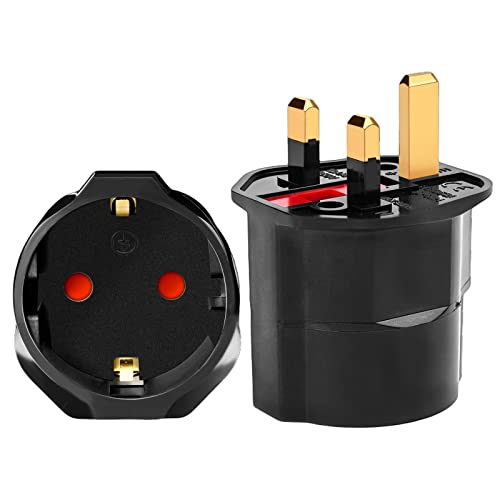 UK Adapter Reiseadapter [2 Pack] England Deutschland Stecker, Stromadapter Reisestecker Schuko EU zu UK Steckdose Schottland Irland Travel Plug, Reiseadapter Typ G EU zu UK Adapter von OHHXGK