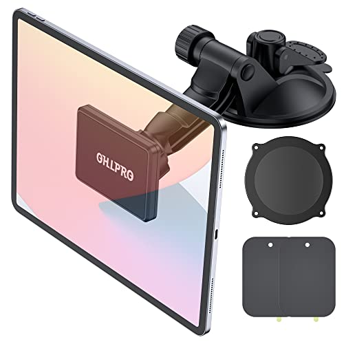 OHLPRO Tablet Halterung Auto Magnet, ipad Halterung Auto Vorne Armaturenbrett und Windschutzsche Magnetisch Tablethalterungen Auto Saugnapf, 360° KFZ Handy Halter Magnet für iPhone, iPad 4-11 Zoll von OHLPRO