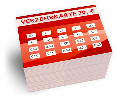 250 Verzehrkarten DIN A7, Gesamtwert 20 Euro, praktische Alternative zu Wertmarken, für Vereine, Gastronomie etc., einfaches bargeldloses Bezahlen 250 Verzehrkarten DIN A7, Gesamtwert 20 Euro, praktische Alternative zu Wertmarken, für Vereine, Gastronomie etc., einfaches bargeldloses Bezahlen von OHM