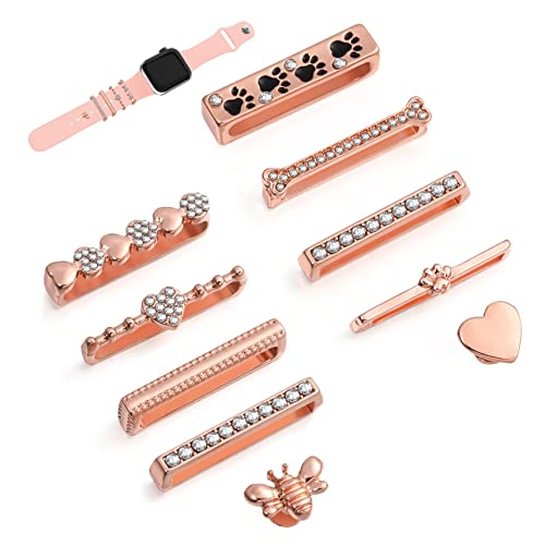 OHPHCALL 10Stücke Dekorative Silikon Armbänder Charms Ringe für Smartwatch Kompatibel mit Stilvolle Accessoires für Uhrenarmbänder Einfache Handhabung Leuchtende von OHPHCALL