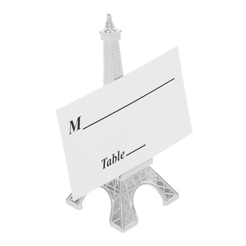 OHPHCALL 1Satz Desktop Fotokartenhalter im Eiffelturm Design Stabiler Tischkartenhalter für Menükarten Memos und Visitenkarten für Hochzeiten Partys und Bürodekoration von OHPHCALL
