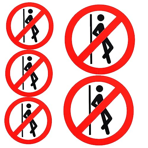 OHPHCALL 5st Runde Aufkleber Warnschild-Aufkleber Schild Wandtattoos Kein Warnaufkleber Zum Schrägstellen Keine Warnaufkleber Zum Kippen Aufkleber Mit Sicherheitsetikett PVC Selbstklebend von OHPHCALL