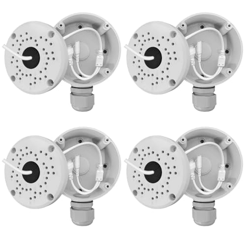 Überwachungskamera-Kabel-Verdeck-Abzweigdose, universelle Halterung für Bullet Kameras, langlebiges Aluminium, wasserdichtes Gehäuse für Outdoor-Überwachungssystem (4 Stück) von OHWOAI