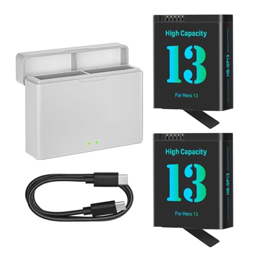 OHZHAO 2 Pack 2800mAh Ersatzakku für GoPro Hero 13 mit PD Quick Charge Akku-Ladebox, 2025 Upgrade-Akku für Hero 13 Black Ladegerät Zubehör OHZHAO 2 Pack 2800mAh Ersatzakku für GoPro Hero 13 mit PD Quick Charge Akku-Ladebox, 2025 Upgrade-Akku für Hero 13 Black Ladegerät Zubehör von OHZHAO