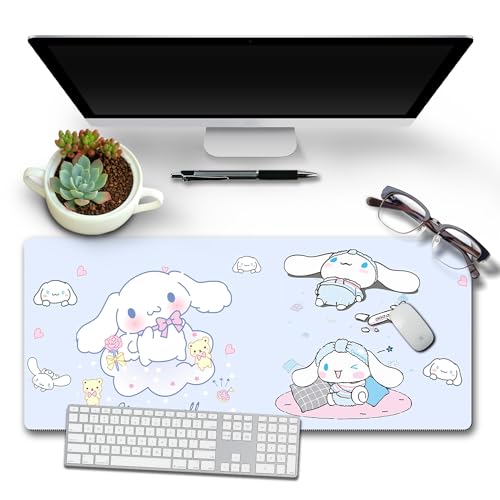 OIDOJHID Niedliches Anime Kitty Mauspad, großes Gaming-Mauspad, erweiterte XXL-Tastatur, Schreibtischzubehör Matte für Schreibtisch, Büro, Computer, Laptop (Zimt, 80 x 30 cm) von OIDOJHID