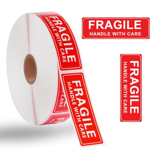 OIGWBPH 500 Fragile-Sticker Warnetiketten für zerbrechliche Güter auf Rolle, Vorsicht bei zerbrechlichen Gütern, Transportaufkleber, Paketaufkleber OIGWBPH 500 Fragile-Sticker Warnetiketten für zerbrechliche Güter auf Rolle, Vorsicht bei zerbrechlichen Gütern, Transportaufkleber, Paketaufkleber von OIGWBPH