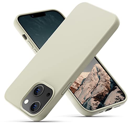OIIAEE Silikonhülle Entwickelt für iPhone 13 Hülle, Ultradünne Stoßfeste Schutzhülle aus Flüssigsilikon mit weichem, kratzfestem Mikrofaserfutter, 6,1 Zoll,Stein von OIIAEE