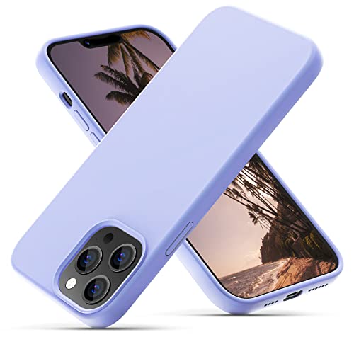 OIIAEE Silikonhülle Entwickelt für iPhone 13 Pro Max Hülle, Ultradünne Stoßfeste Schutzhülle aus Flüssigsilikon mit weichem, kratzfestem Mikrofaserfutter, 6,7 Zoll, Clove Purple von OIIAEE