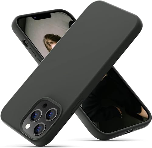 OIIAEE Silikonhülle Entwickelt für iPhone 13 Pro Max Hülle, Ultradünne Stoßfeste Schutzhülle aus Flüssigsilikon mit weichem, kratzfestem Mikrofaserfutter, 6,7 Zoll,Gray von OIIAEE