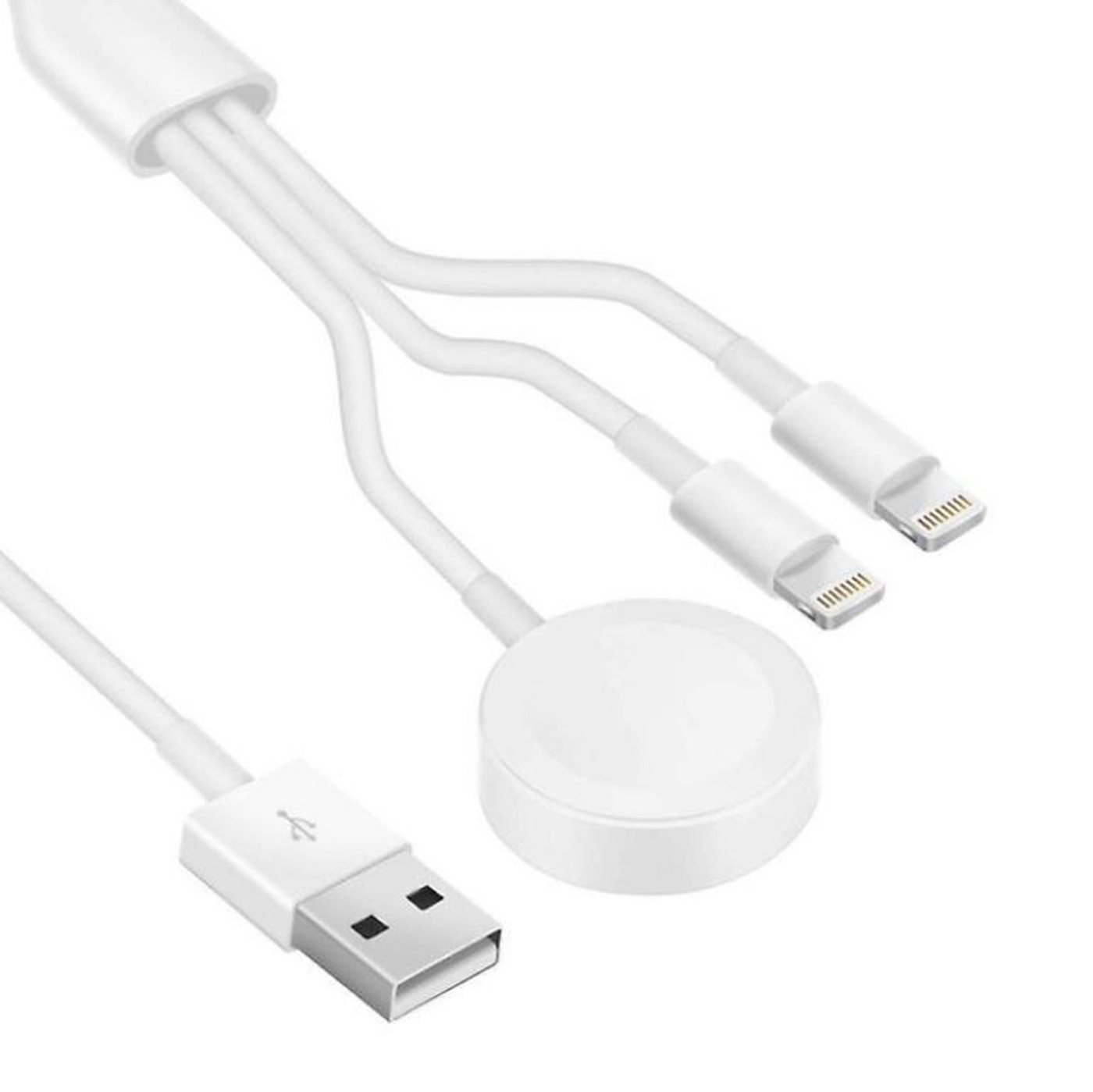 OIITH iPhone & Apple Watch 3in 1 Ladekabel 2xLightning + Magnetisch / USB USB-Ladegerät von OIITH