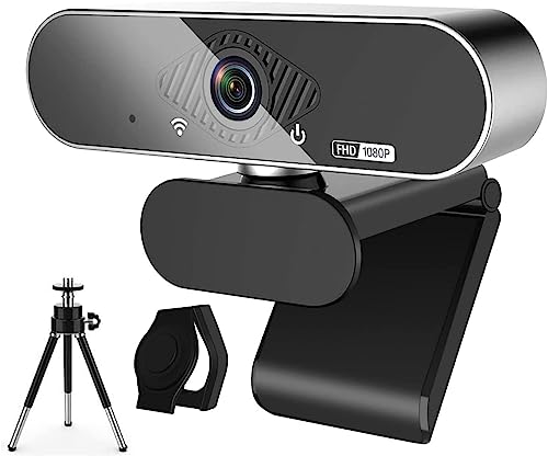 OITTIRA Webcam 1080P Pro HD Webcam mit Stereo Mikrofon 110° Weitwinkel Sichtschutz Abdeckung Stativ für Konferenz Live Streaming Aufnahme Kompatibel mit Skype/Zoom/YouTube von OITTIRA