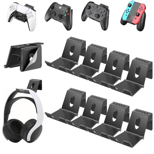 Controller/Headset Halterung, Faltbar Kopfhörer Halter Wand, Universal Kopfhörer Haken für Over Ear Kopfhörer, Lagerung Kopfhörer/Controller Ständer für Gaming-Zubehör- 8 Stück Controller/Headset Halterung, Faltbar Kopfhörer Halter Wand, Universal Kopfhörer Haken für Over Ear Kopfhörer, Lagerung Kopfhörer/Controller Ständer für Gaming-Zubehör- 8 Stück von OIVO