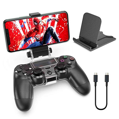 OIVO PS4 Controller Handy Halterungsclip für Remote Playstation 4, Mobile Gaming-Klemmhalterung, Handyhalter mit verstellbarem Ständer, kompatibel mit Dualshock 4 / PS4 Slim / PS4 Pro Controller von OIVO
