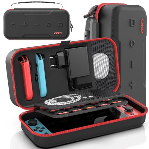 OIVO Switch Tasche kompatibel mit Nintendo Switch/OLED-Modell, Große Switch Tragetasche für Joycon und EU Netzteil, Harte Switch OLED Hülle mit Aufbewahrung für 20 Switch Spiele & Switch Zubehör, Rot OIVO Switch Tasche kompatibel mit Nintendo Switch/OLED-Modell, Große Switch Tragetasche für Joycon und EU Netzteil, Harte Switch OLED Hülle mit Aufbewahrung für 20 Switch Spiele & Switch Zubehör, Rot von OIVO