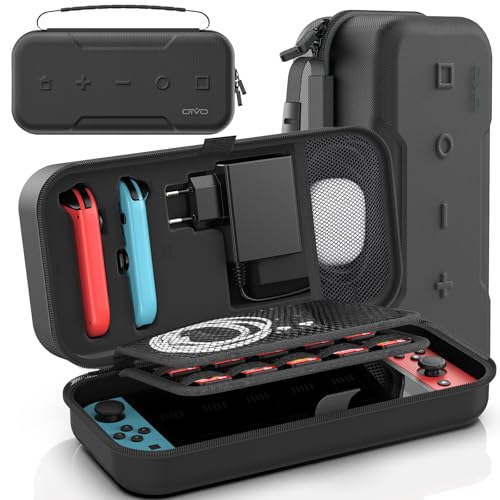 Switch Tasche kompatibel mit Nintendo Switch/OLED-Modell, Große Switch Tragetasche für Joycon und EU Netzteil, Harte Switch OLED Hülle mit Aufbewahrung für 20 Switch Spiele & Switch Zubehör, Schwarz Switch Tasche kompatibel mit Nintendo Switch/OLED-Modell, Große Switch Tragetasche für Joycon und EU Netzteil, Harte Switch OLED Hülle mit Aufbewahrung für 20 Switch Spiele & Switch Zubehör, Schwarz von OIVO