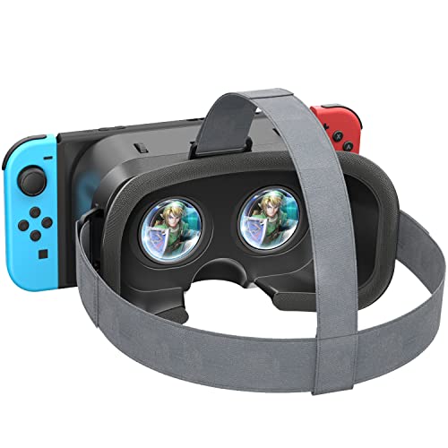 Switch VR Headset Entwickelt für Switch & Switch OLED, Switch Virtual Reality Headset mit einstellbarer High-Definition-Linse, Swith VR Brille mit 3D-Brille, Labo VR Kit für Switch Zubehör, Schwarz von OIVO