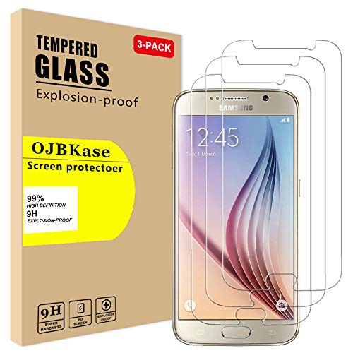 OJBKase [3 Stück Samsung Galaxy S6, Schutzfolie Gehärtete Glasfolie Displayschutzfolie, 2.5D 9H Härte und Hohe-Auflösung, Anti-Kratzen, Anti-Öl, Anti-Bläschen von OJBKase