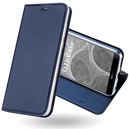 OJBKase Schutzhülle für Huawei Mate 10 Lite, PU-Leder, Premium-Brieftasche, Kartenfächer, Standfunktion und Magnetverschluss, TPU-Schutzhülle für Huawei Mate 10 Lite (blau) von OJBKase