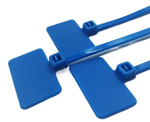 Drahtetikett, Kabelmarkierung, 100 Stück, selbstsichernde Kabelbinder aus Nylon, 3 x 100 mm, 4 x 150 mm, 4 x 200 mm, for Ordnen von Drähten und zur Identifizierung(Blue,3x100mm) von OJIJO