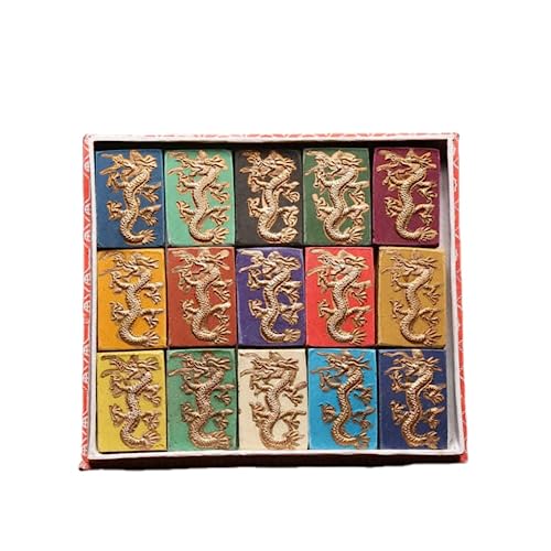 OJIJO Chinesischer Kalligraphie-Tintenstift, Tintenblock, 15 Farbtintenstreifen mit Pigmenten und Mustern von OJIJO