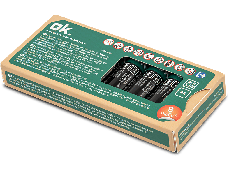 OK. OBA-2000 AA Batterie, 1.5 Volt 8 Stück OK. OBA-2000 AA Batterie, 1.5 Volt 8 Stück von OK.
