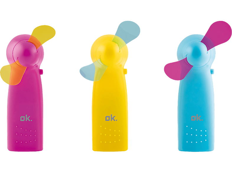 OK. OHF 122 Mini Handventilator Farbauswahl nicht möglich/Gelb oder Türkis Pink (2,6 Watt) von OK.