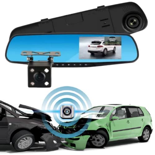 Dashcam Dashcam Weitwinkel 170° Dashcam für Auto Camping Auto Auto Wasserdicht Dashcam DVR Full HD 1080P Rückspiegel verbunden mit Rückfahrkamera Einparkhilfe von OKAO