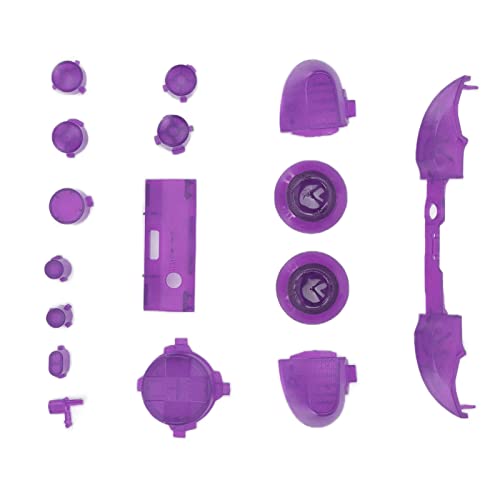 Full Buttons Mod Kits, Transparent Robust Full Buttons Mod Kit für Series X/S Controller für Series S Controller(Transparentes Lila) von OKAT