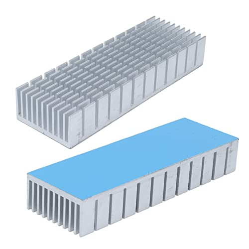 Aluminium Kühlkörper Kühler, Multi Kompatibel 120mmx40mmx20mm Heat Radiator Board Mini Universal Slotted für CPU für Transistor(Mit Kleber) von OKAT