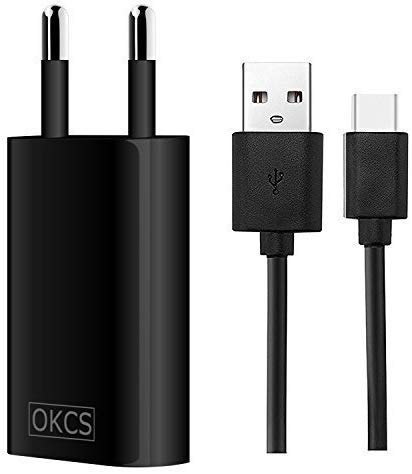 Ladeset USB C - 3.1 - OKCS - 1 Meter Typ C Ladekabel + USB Netzteil für Galaxy Note 9, Note 8, S8, S8 Plus, Lumia, Pixel 2 X, 2 XL, Nexus, One Plus 5T etc. - Schwarz Ladeset USB C - 3.1 - OKCS - 1 Meter Typ C Ladekabel + USB Netzteil für Galaxy Note 9, Note 8, S8, S8 Plus, Lumia, Pixel 2 X, 2 XL, Nexus, One Plus 5T etc. - Schwarz von OKCS