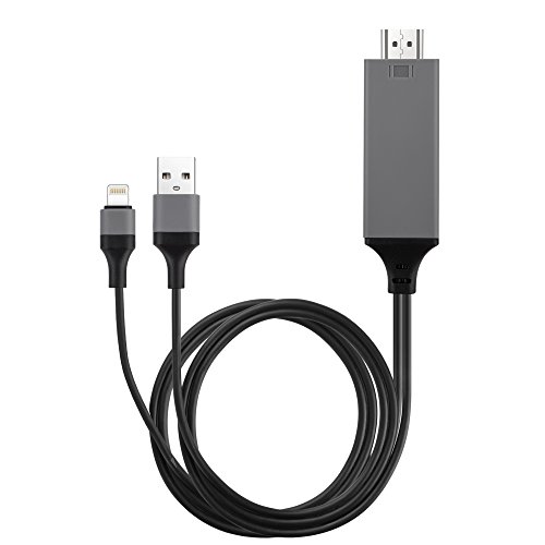 OKCS HDMI 8-Pin Kabel - 2 Meter AV/TV 1080P HDTV Übertragung von [Video, Bilder und Audio] kompatibel mit iPhone 11, 11 Pro, 11 Max, XR, XS, XS Max, X, 8, 8 Plus, 7, 7 Plus, iPad Air, mini, iPodtouch von OKCS