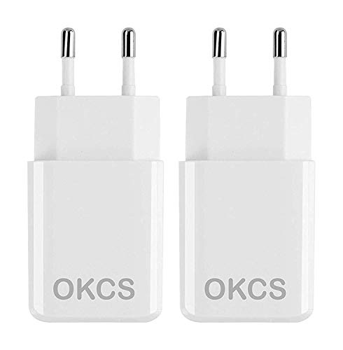 OKCS Originals USB Netzteil 2 x 10W - USB Ladestecker Adapter (5V / 2A) - Ladeadapter Ladegerät kompatibel mit iPhone X/iPad, Galaxy Smartphone, S9 / Tab A etc. - Weiß von OKCS