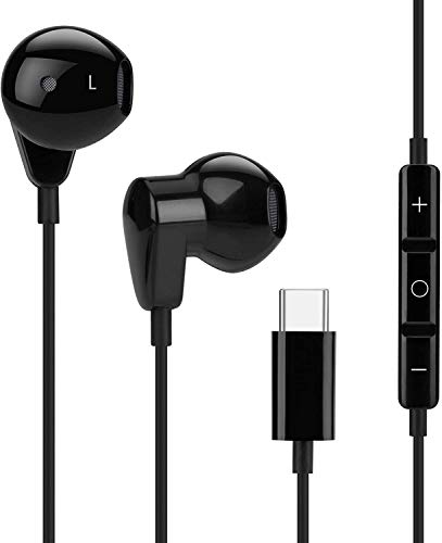 OKCS USB C Kopfhörer, HiFi Stereo in Ear USB C Headset mit Mikrofon und Lautstärkeregler Ohrhörer kompatibel für P40 P30 P20 Pro, Pixel 4,3,2,XL, Xiaom i 9,8 SE, Galaxy S21 S20,OnePlus 7,6T UVM. von OKCS