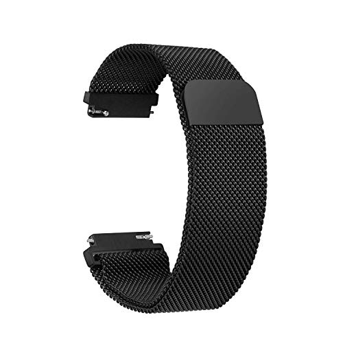 OKCS Uhrenarmband 22 mm Smartwatch Edelstahl Armband mit Magnetverschluss - in Schwarz von OKCS