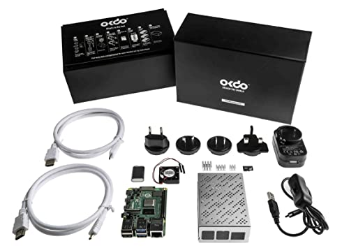 OKDO Raspberry Pi 4 8 GB Modell B Starter-Set, USB-auf-USB-C-Kabel mit Inline-Schalter von OKDO